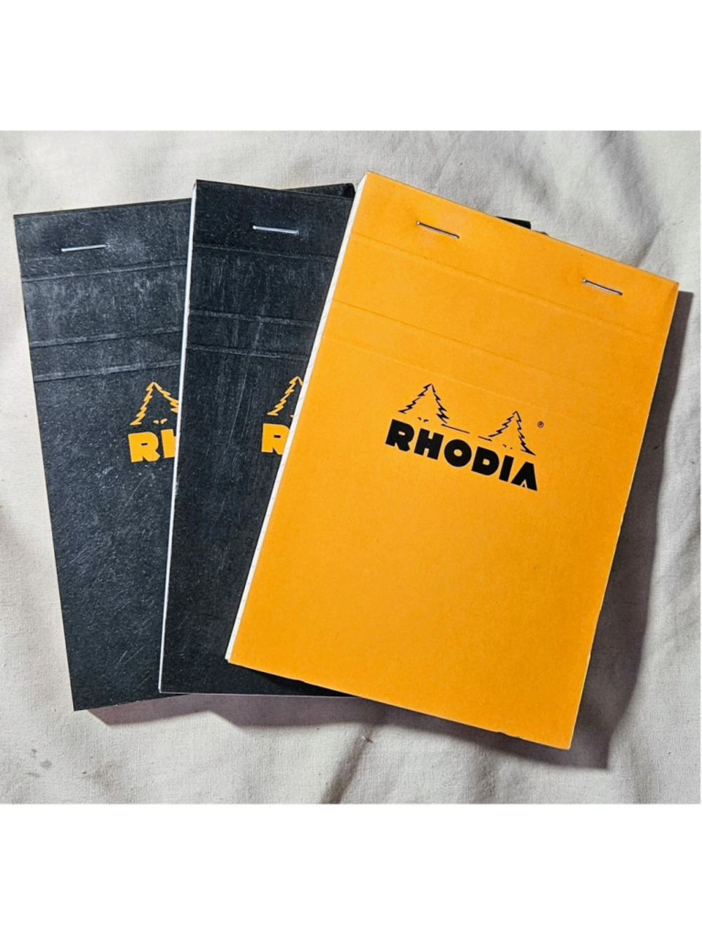 3 Rhodia cf132009 13 80 Sheets 0.2" 5 mm Ruled Water Repellent 2 Black 1 Orange